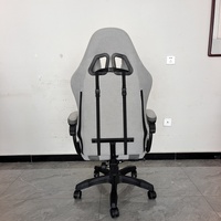 Chaise de jeu en tissu et cuir combinés avec repose-pieds, chaises de salle de jeux pour ordinateur