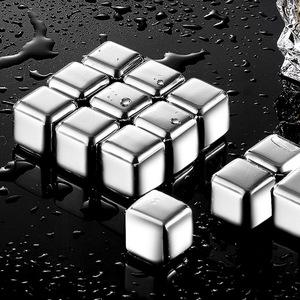 Stainless Steel Whiskey Stones Square 6 Pack Quick Cooling For Cocktail <b>Party</b> - Product Image 2