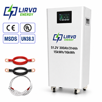 Batterie de stockage d'énergie domestique au lithium-ion LIRVO 51,2 V 15 kWh 48 V 300 Ah 314 Ah, système divisé CAN Bluetooth WiFi pour hybride hors réseau