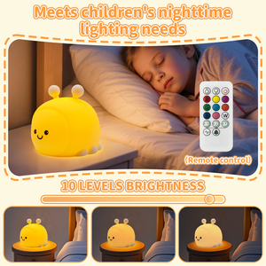 Nueva Lámpara Nocturna LED Creativa <span class=keywords><strong>de</strong></span> Silicona con Forma <span class=keywords><strong>de</strong></span> Mariquita, 8 Colores, Temporizador Automático, Decoración para Habitación Infantil, Funciona con Pilas - Product Image 4