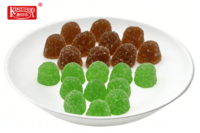 Bonbons moelleux aux saveurs fruitées colorées, friandises gélifiées douces et moelleuses, pleines d'arôme juteux de cola.