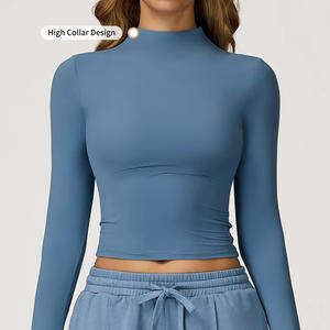 Conjuntos de Fitness Femininos Personalizados de Secagem Rápida, Top de Yoga de Manga Longa Respirável e Calças Largas para Corrida - Product Image 5