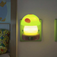 W079 Vente en gros de veilleuse LED en forme de champignon de dessin animé, commande par interrupteur, lumière blanche chaude, lampe de nuit pour enfants, chambre d'enfant, design moderne