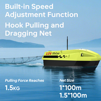 Bateau à appâts de pêche télécommandé avec éclairage LED de nuit, capacité de charge de 2 kg, portée de 500 m, double moteur, bateau en plastique, distributeur d'appâts