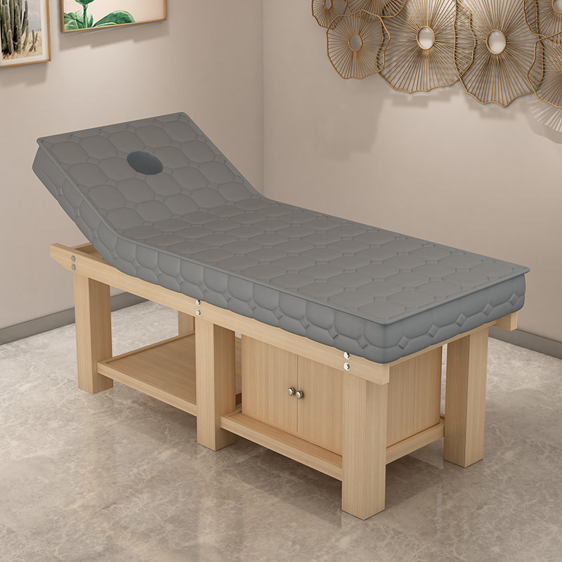 Bois massif-bois naturel-finition latex gris-meuble 18570