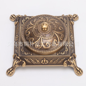 All-<b>copper</b> ashtray, trendy modern embossed lidded high-end living room office desk ornament, coffee <b>table</b> round ashtray - Product Image 3