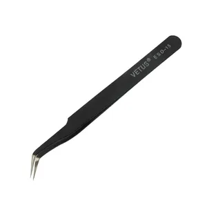 Anti-static High Tweezers TS-10 ESD/ Black ESD Laboratory Tweezers For Electronic/ ESD Pointed Tweezer Vetus Tweezers