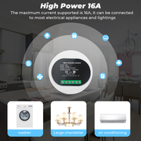 Module d'interrupteur intelligent sans fil 2 voies 16A Mini DIY, télécommande RF 433,92 MHz 10 touches, portée 100 m, certifié CE/ROHS, pour éclairage LED domestique B980