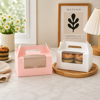 Boîte à cupcakes de qualité alimentaire supérieure, élégant contenant à muffins portable avec fenêtre transparente pour mariages et anniversaires