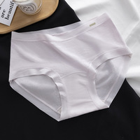 Celana Dalam Wanita Mid-Rise Rajutan Katun/Spandex Solid Tanpa Jahitan Bernapas Anti-Bakteri Anti-Statik Nyaman untuk Sehari-hari OEM