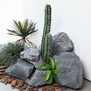 Sân Trang Trí Cảnh Quan Đá Trong Nhà Mềm Cát Đá Nhà Sinh Thái Cảnh Quan Grey <span class=keywords><strong>PU</strong></span> Bọt Đá Nhựa Thủ Công Mỹ Nghệ - Product Image 3