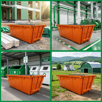 Conteneur à déchets robuste anti-rouille à crochet de levage, directement de l'usine, pour la construction, la rénovation de jardins et le recyclage des déchets