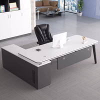 Bureau de direction blanc, mobilier de bureau haut de gamme, combinaison de bureaux de direction individuels, grand bureau de patron