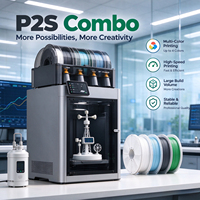 Printer 3D P2S Combo dengan Rangka Logam Penuh, Pencetakan Stabil, Printer 3D Desktop Portabel untuk Pemula