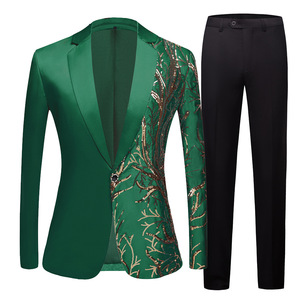 Superventas, traje de rendimiento de seda de alta calidad <span class=keywords><strong>con</strong></span> lentejuelas y un solo botón, traje de chaqueta para <span class=keywords><strong>hombre</strong></span>, moda Sehe - Product Image 5