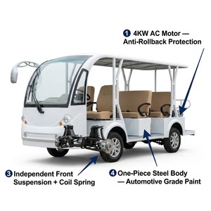 <span class=keywords><strong>Voiture</strong></span> électrique de tourisme à toit ouvert Tarion, 11 places, navette pour sites touristiques en montagne, 30 km/h, moteur AC, OEM, 100-130 km d'autonomie - Product Image 3