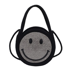 New style women's handbag, fashionable and versatile smiley face shoulder <b>bag</b>, beach <b>straw</b> <b>bag</b>, casual and versatile. - Product Image 4