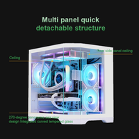 M-ATX ITX PC Case Supports Top Rear 240/120mm Radiator 7 Fan Positions Front Bottom Dual 120mm Gaming Computer Chassis