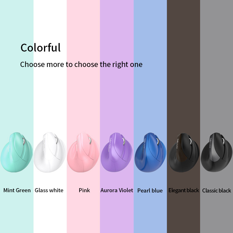 Delux — MINI souris verticale optique sans fil, M618, jolie, féminine, originale