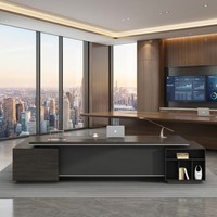 Bureau de direction en L moderne, table de direction importée, surface résistante à l'usure, MDF E1, mobilier de bureau pour PDG