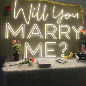 Enseigne néon LED personnalisée avec transformateur, en acrylique, pour décoration murale romantique de mariage 'Veux-tu m'épouser?', pour fêtes, décoration de magasins et bâtiments - Product Image 2
