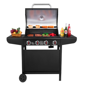 Propane Gas <b>Grill</b> Outdoor Bbq Cooking Smoker <b>Grill</b> Barbecue Indoor Gas Table <b>Grill</b> With Side Burner - Product Image 1
