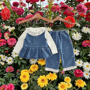 Qingli OEM Custom Factory vestiti alla moda da ragazza per la primavera autunno alla moda completo da tre pezzi a manica lunga in cotone - Product Image 6