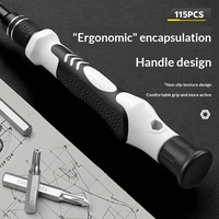 XFTOOLS XF0115A Kit de tournevis de précision 115-en-1 pour réparation électronique, garantie 1 an pour téléphones portables, montres et ordinateurs