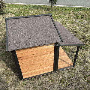 SDD026 Hundehütte für Draußen Holz-Hundezwinger Holz-Tierhaus SHUNDA Luxuriöse Holz-Hundevilla für den Garten Nachhaltig Premium - Product Image 3