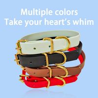 Collier pour chien Muker personnalisé de luxe en PVC imperméable, accessoires réglables, motif uni, fermeture à boucle à rivets, options de couleurs personnalisées