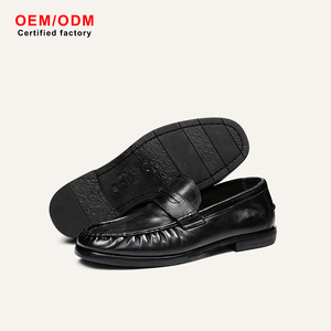 OEM Custom Horsehide Goodyear Welt Loafers Slip-on Pointed Comfort Business Casual Men's Genuine Leather Shoes Height Increasing - Product Image 2