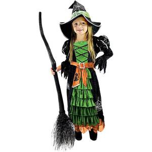 Costume de princesse MS pour Halloween, fête à thème, cosplay, chapeau, robe de sorcière verte mignonne pour filles - Product Image 2