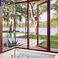 Ventanas Corredizas de Aluminio y Madera Clásicas Modernas en Oferta, Vidrio Templado Aislante para Villas de Lujo, Persianas para Cocina