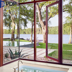 Fenêtres à battants modernes classiques en aluminium et <span class=keywords><strong>bois</strong></span>, verre trempé isolant, pour villas de luxe, pour cuisine, avec volets persiennes – Grande Vente - Product Image 6