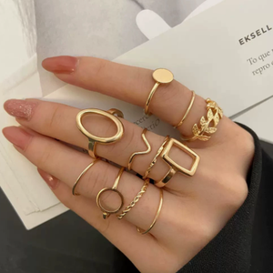 Gold Plated Adjustable Knuckle <b>Ring</b> Set Vintage Stackable Alloy <b>Finger</b> <b>Rings</b> for Women Daily Party Gift - Product Image 2