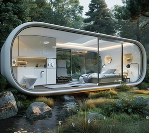 Mini Casa di Lusso su Ruote Capsula Spaziale Mobile Prefabbricata per Casetta da Giardino Resort <span class=keywords><strong>Hotel</strong></span> o Apple House da Esterno - Product Image 3