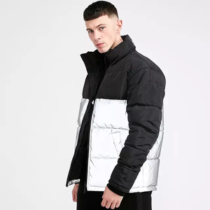 Veste d'hiver matelassée imperméable et coupe-vent pour homme OME Service, avec capuche tricotée, fermeture éclair frontale, style décontracté et tendance, effet délavé, grandes tailles - Product Image 6