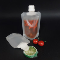 Emballage à bec verseur de petite taille 50 ml en plastique transparent avec bouchon à clapet – Sachet à bec verseur