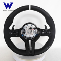 Volant en cuir ergonomique avec logo blanc, compatible avec BMW F01 F20 F30 F15 F16 F21 F22 F32 F25 M3 M5