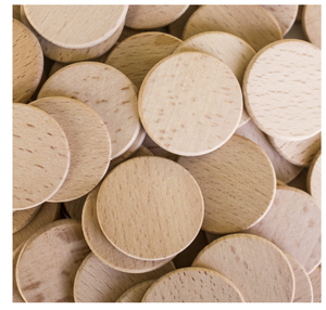 Disque rond naturel inachevé hêtre disques en bois blanc puces tranche de carte ronde bricolage artisanat pièces en bois 38mm - Product Image 3