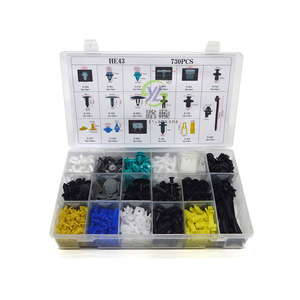 Kit de 730 attaches pour voiture HE43, types variés, en nylon, pour réparation et remplacement automobile - Product Image 1
