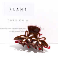 XinMei-Pince à cheveux personnalisable bordeaux élégante taille Midi rouge acétate Pinzas Para El Cabello création France pour femmes