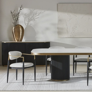 Table à <span class=keywords><strong>manger</strong></span> rectangulaire FERLY, Meubles de <span class=keywords><strong>salle</strong></span> à <span class=keywords><strong>manger</strong></span> rectangulaires, Table avec plateau en marbre - Product Image 1