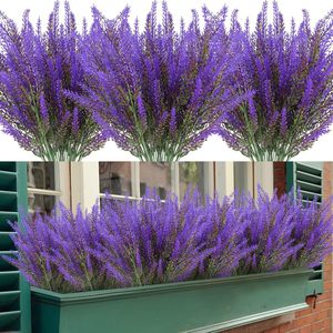 Fleurs artificielles d'imitation Sentai, 5 têtes de lavande rouge et violette, bouquet décoratif rustique pour la maison, le jardin et les jardinières. - Product Image 5