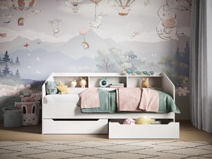 Kids Eco-Friendly School Use Daybed MDF (90x200) Modern Bedroom <strong>Day</strong> <strong>Bed</strong> <strong>with</strong> Shelves &amp; <strong>Drawers</strong> Supplied by the Factory - Product Image 5