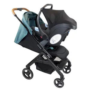 Approuvé EN1888, poids léger, facile à plier, poussette de bébé de bonne qualité avec siège auto
