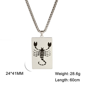 12 horóscopo Zodiaco collar Vintage horóscopo encantos collar acuario Piscis <span class=keywords><strong>Leo</strong></span> Punk caja cadena joyería <span class=keywords><strong>de</strong></span> acero inoxidable - Product Image 6