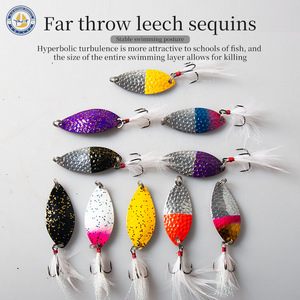 Señuelo Giratorio con Plumas YJLP22 para Pesca de Lubina, Cebo de Fondo con Anzuelo Triple para Uso en Exteriores - Product Image 2