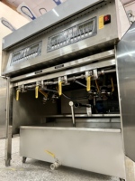Nouveau four de friture électrique commercial CE pour poulet et hamburgers, vertical, à double cuve, double tamis, avec levage automatique et filtre à huile