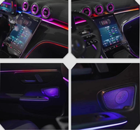 Luz Ambiental SJC para Mercedes-Benz Clase C W206 2022-2025 LHD/RHD, Luz LED Dinámica con Efecto de Sombra, Iluminación Ambiental Interior para Automóvil